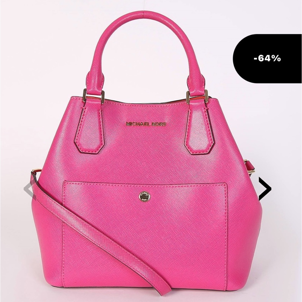 Like new Michael Kors  Greenwich tote bag in fuchsia pink saffino leather